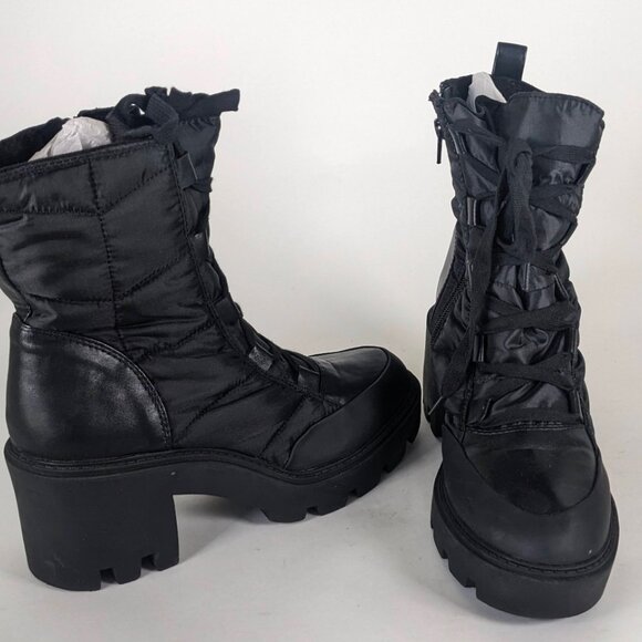 Steve Madden Pieper Lace-Up Lug Sole Chunky Heel Combat Boots Size 10M - NEW - Picture 1 of 7